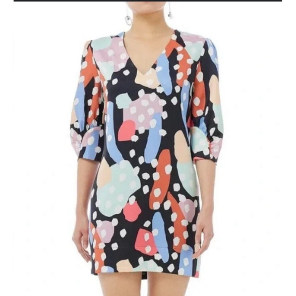 CROSBY By Mollie Burch Ramey Dress Metamorphosis Black VNeck Lined XS MSRP $236